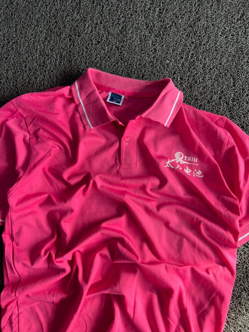 Pink Embroidered Polo T-Shirt