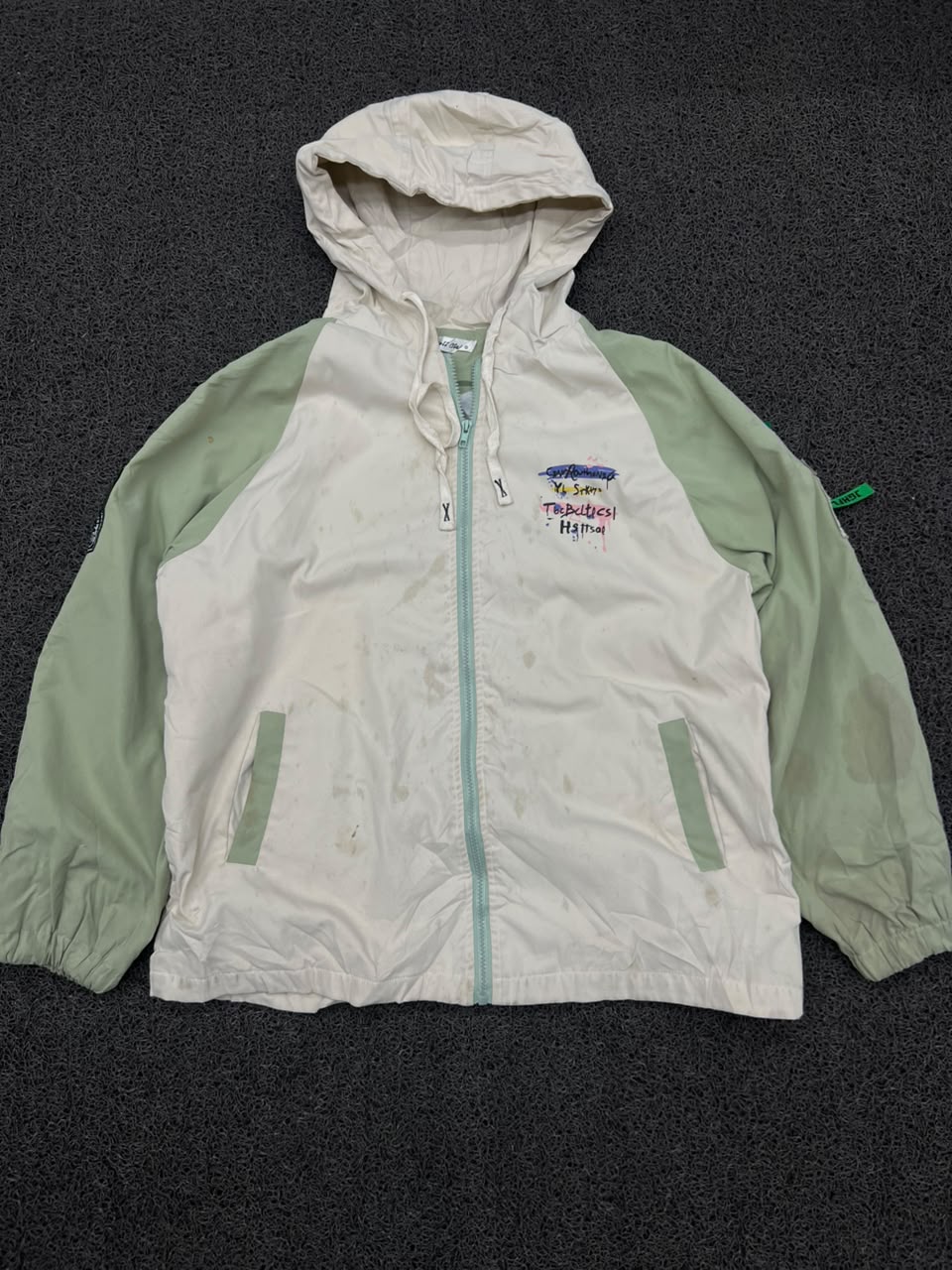 Hooded Windbreaker Jacket ⚠️ Stained