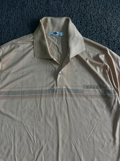 Vintage BOSS Striped Polo Shirt | Classic Short Sleeve Golf Tee