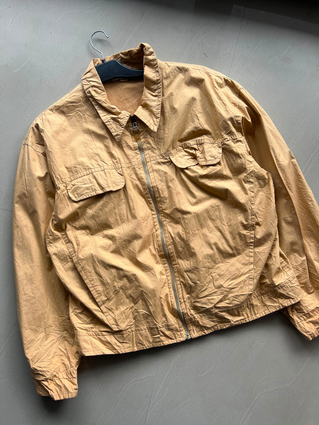Tan Lightweight Utility Jacket with Flap Pockets