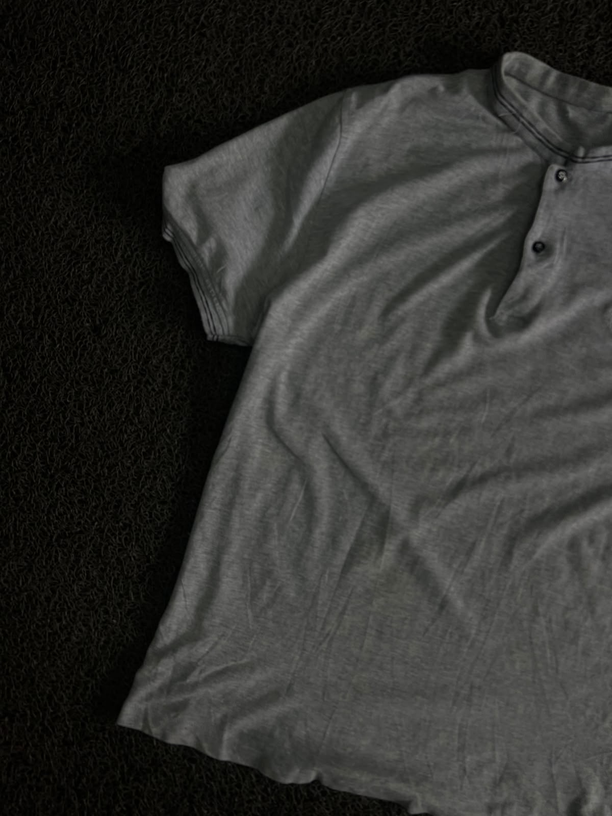 Henley Neck Short Sleeve T-Shirt with Button Placket