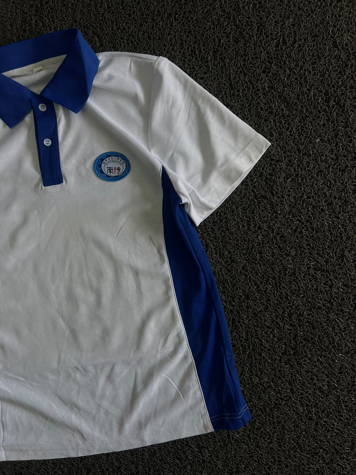 White & Blue Contrast Collar Polo T-Shirt