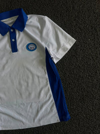 White & Blue Contrast Collar Polo T-Shirt