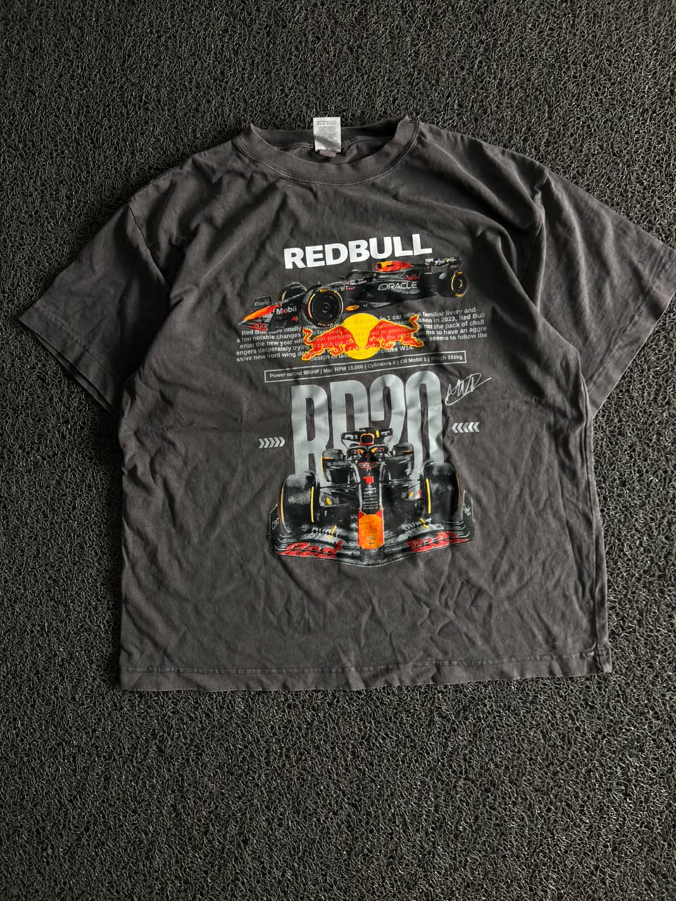Red Bull Racing RB20 Formula 1 Graphic Oversized T-Shirt – Black