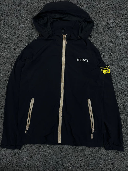 Hooded Sony 4K HDR Zip-Up Jacket with Contrast Zippers