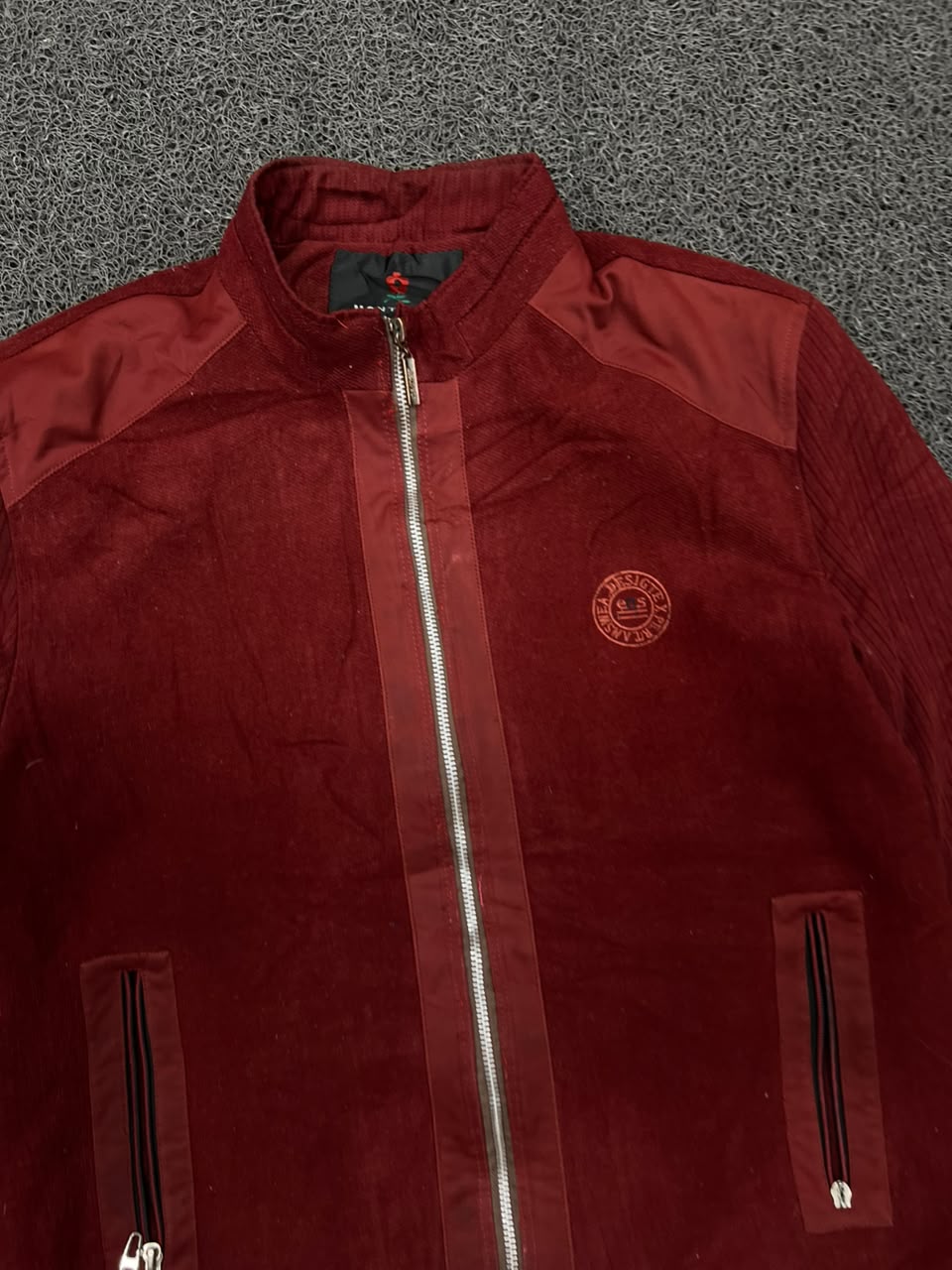 Stylish Maroon Velvet Outerwear Jacket