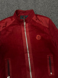 Stylish Maroon Velvet Outerwear Jacket