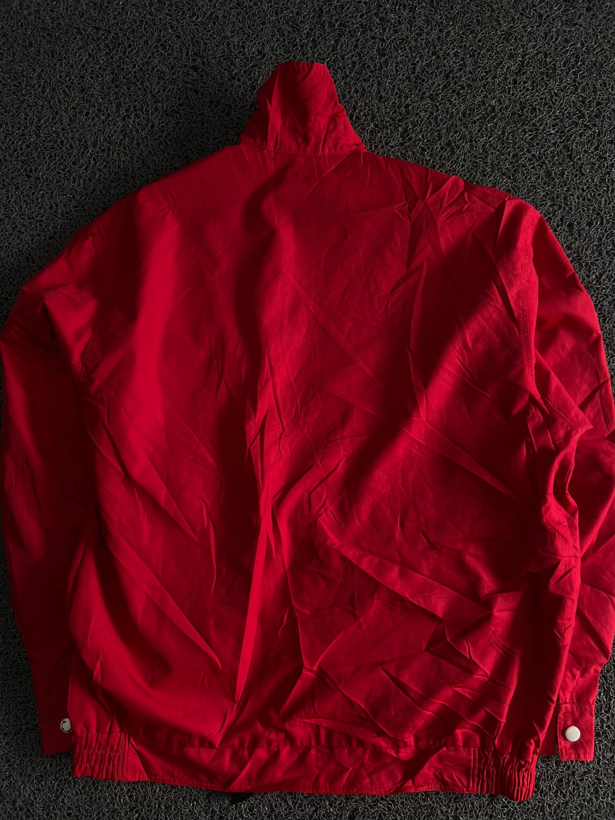 Red Lightweight Full-Zip Windbreaker Jacket with Pockets