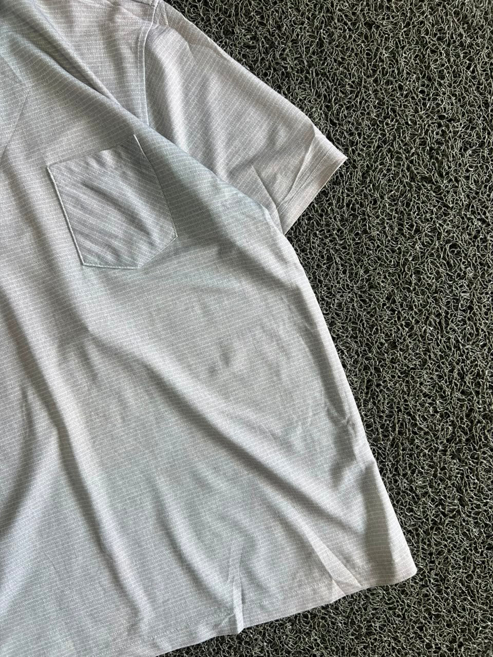Textured Polo T-Shirt with Contrast Collar & Front Pocket