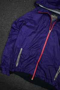 Adidas Purple Hooded Lightweight Zip-Up Jacket ⚠️ Zip Damage