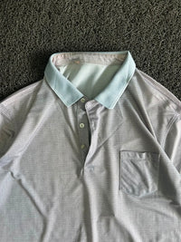 Textured Polo T-Shirt with Contrast Collar & Front Pocket