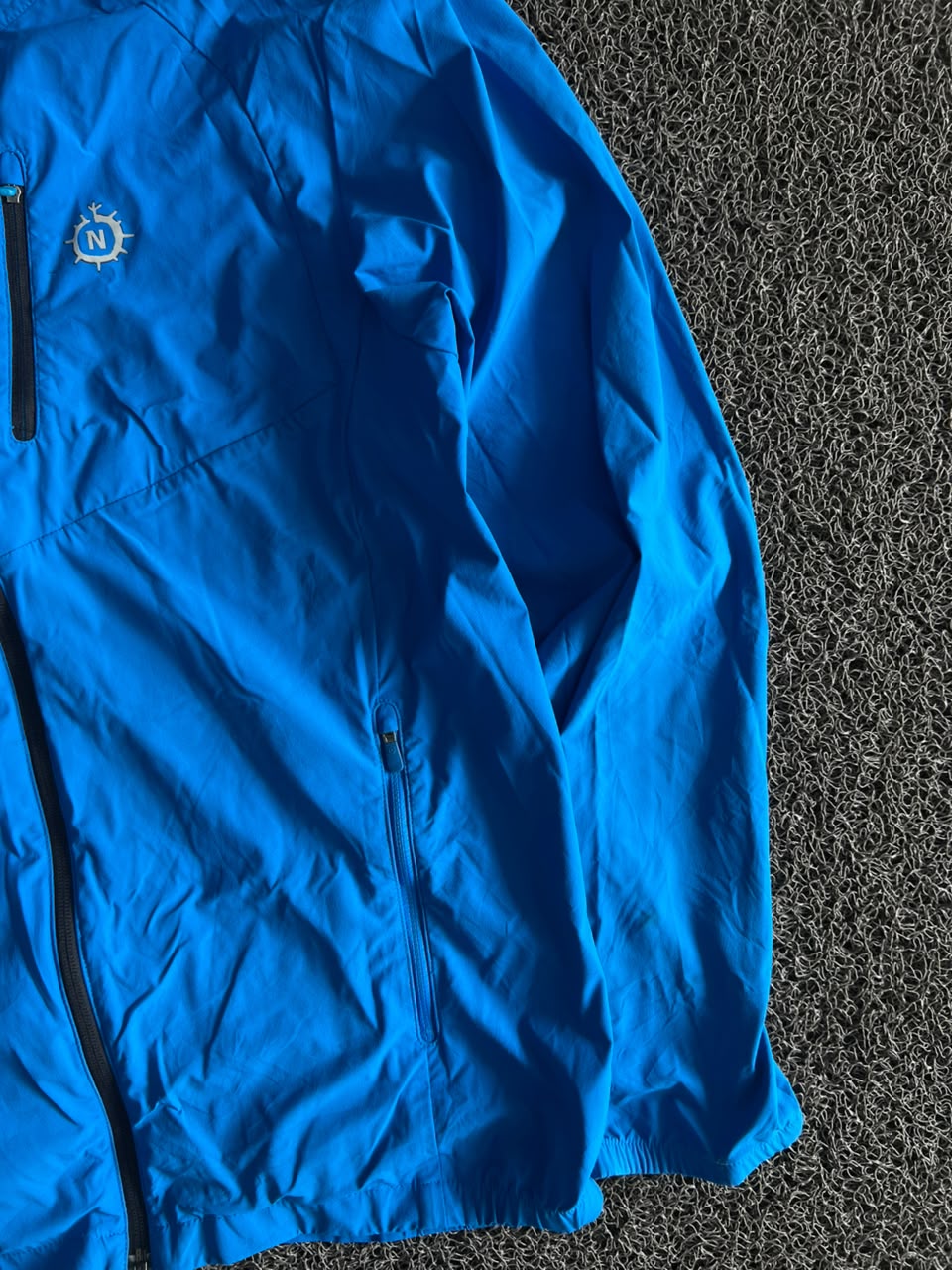 Vintage Blue Lightweight Zip Windbreaker Jacket