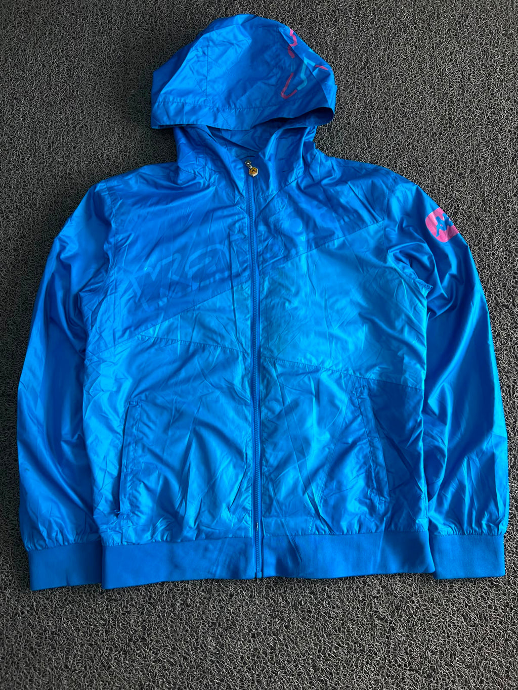 Blue Lightweight Hooded Windbreaker Jacket – Full Zip Casual Sports Outerwear