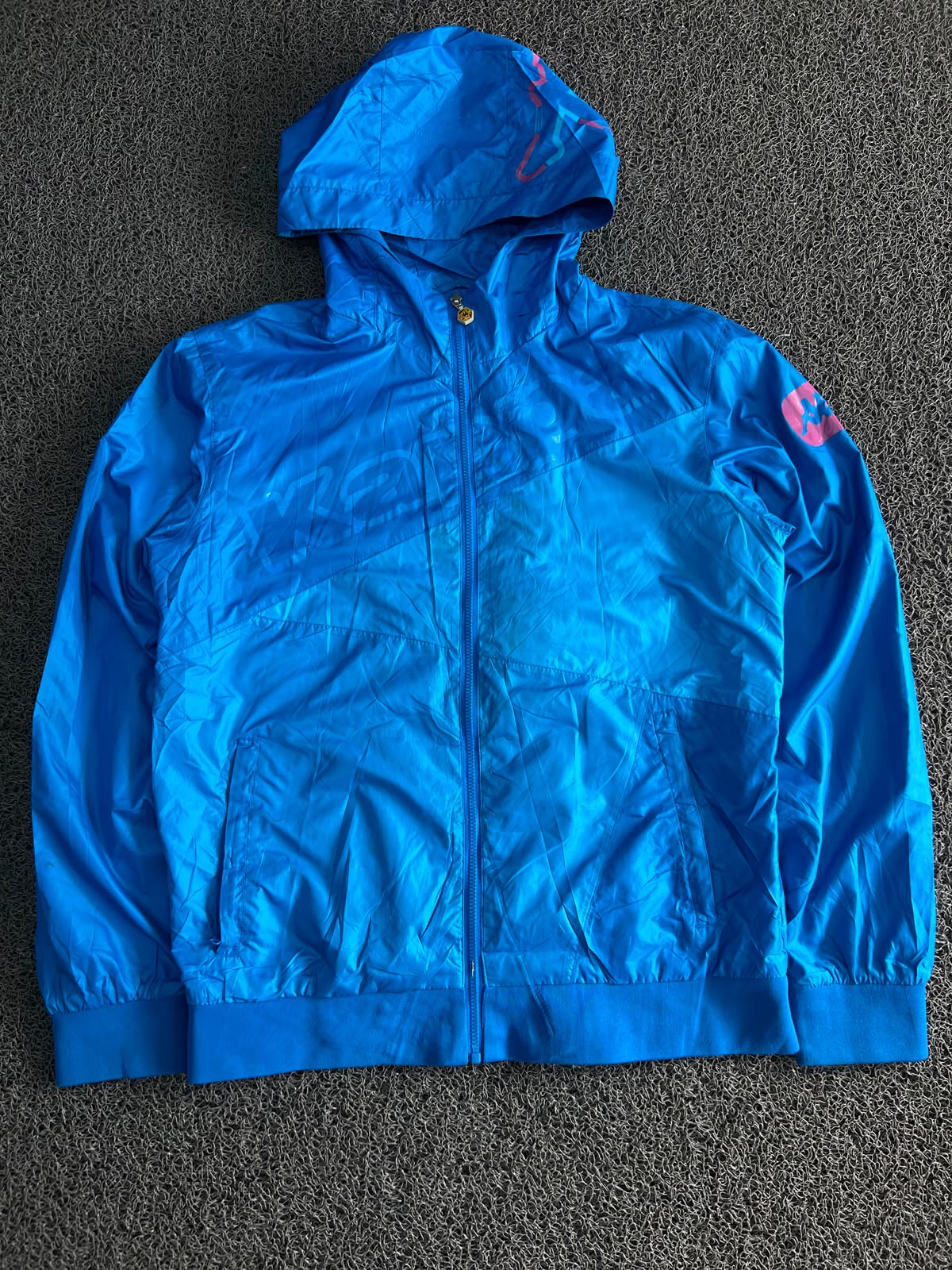 Blue Lightweight Hooded Windbreaker Jacket – Full Zip Casual Sports Outerwear