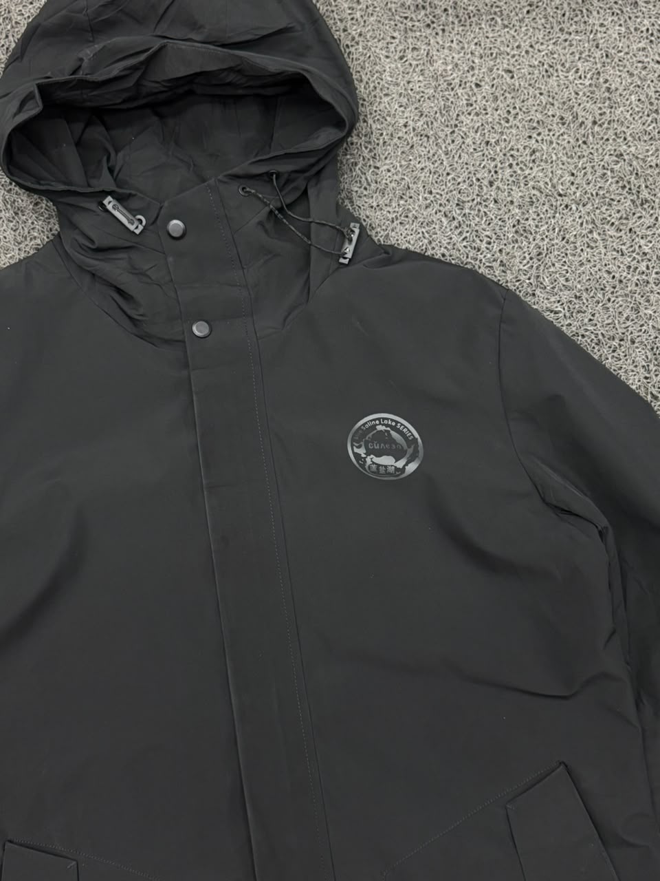 Men's Black Hooded Waterproof Parka Jacket – Lightweight Windbreaker Rain Coat