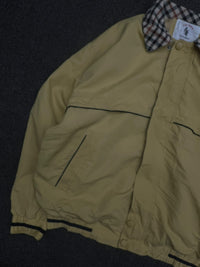 Vintage Khaki Harrington Jacket with Checkered Collar