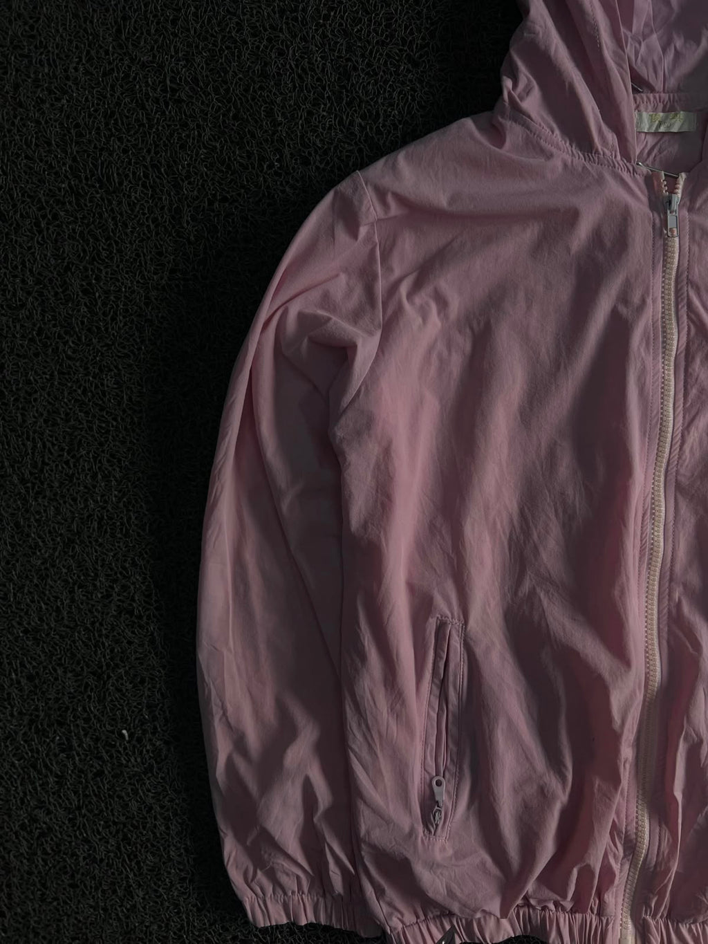 Pastel Pink Hooded Lightweight Windbreaker Jacket