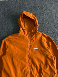 Orange Hooded Windbreaker Jacket | Lightweight Full-Zip Outdoor Jacket