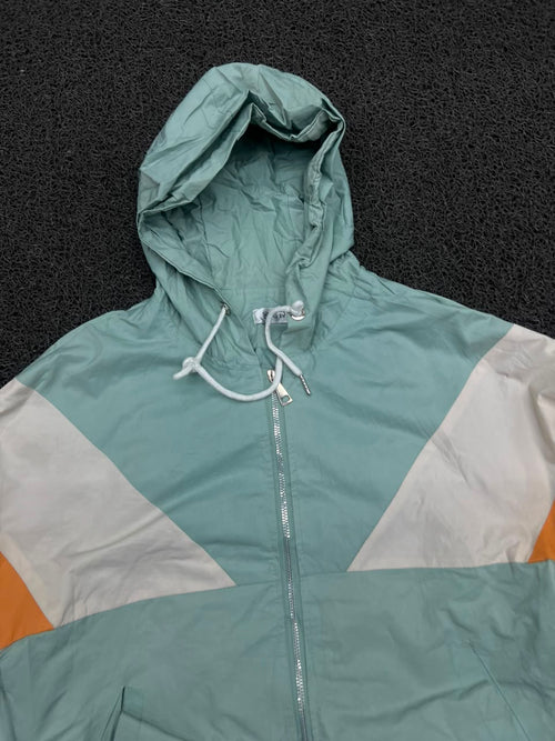 Color Block Hooded Windbreaker Jacket