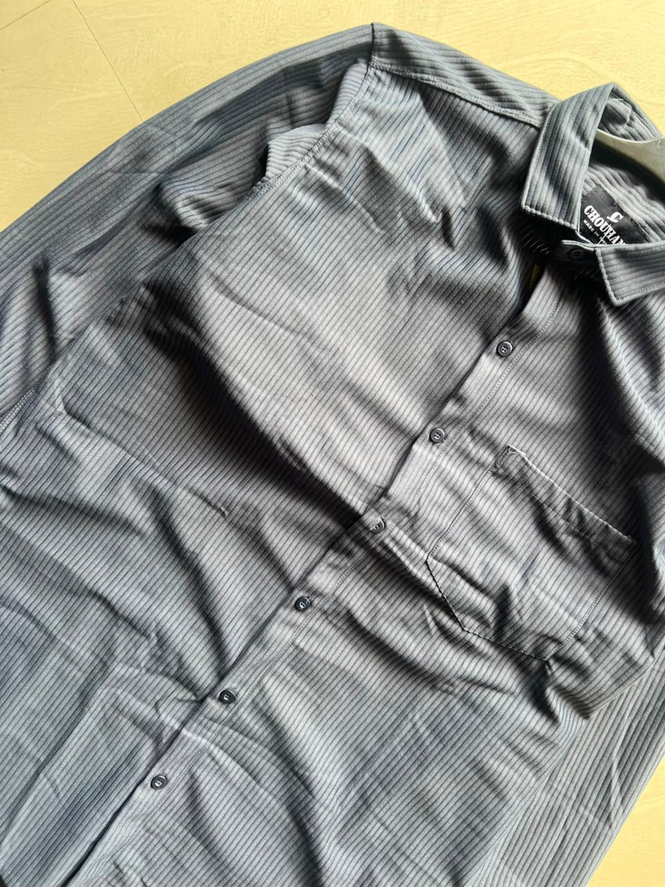Men's Ribbed Textured Full Sleeve Casual Shirt