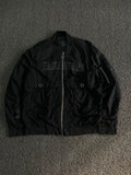 Eagletown Utility Bomber Jacket – Black Zip-Up Multi-Pocket Streetwear Jacket