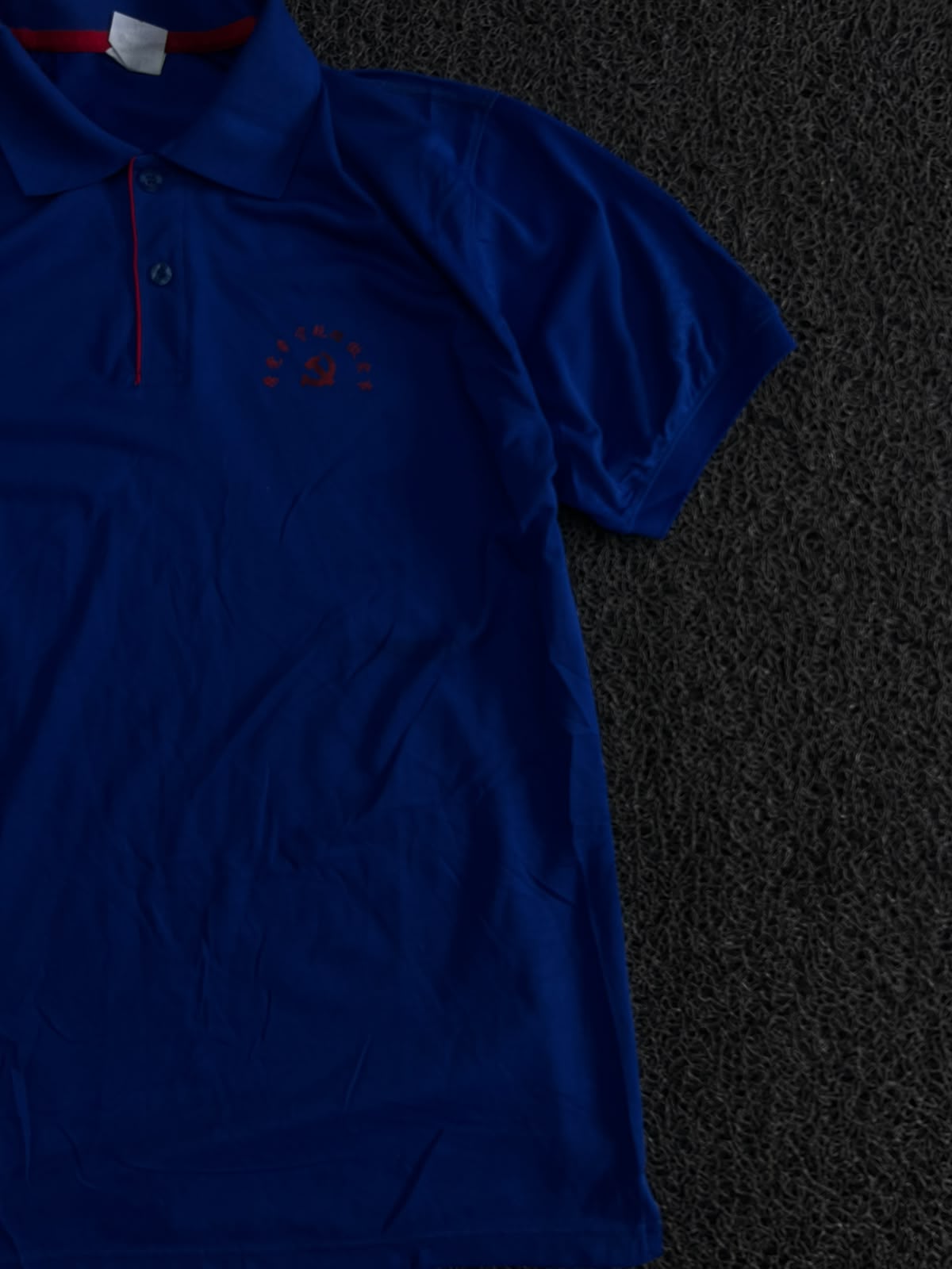 Blue Polo T-Shirt with Red Contrast Detailing