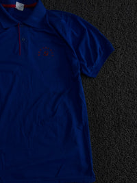 Blue Polo T-Shirt with Red Contrast Detailing