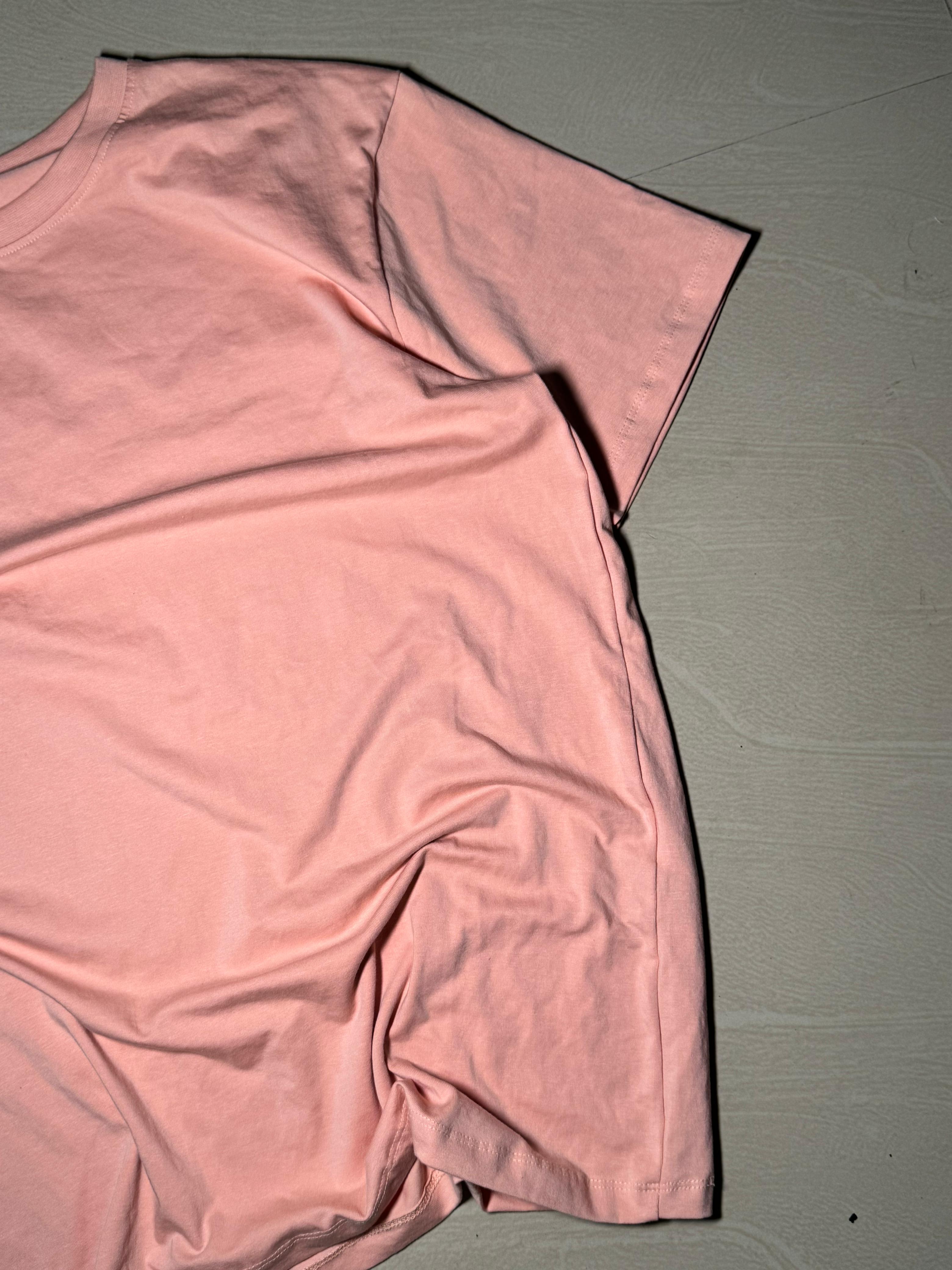 Blush Pink Oversized Cotton Crew Neck T-Shirt