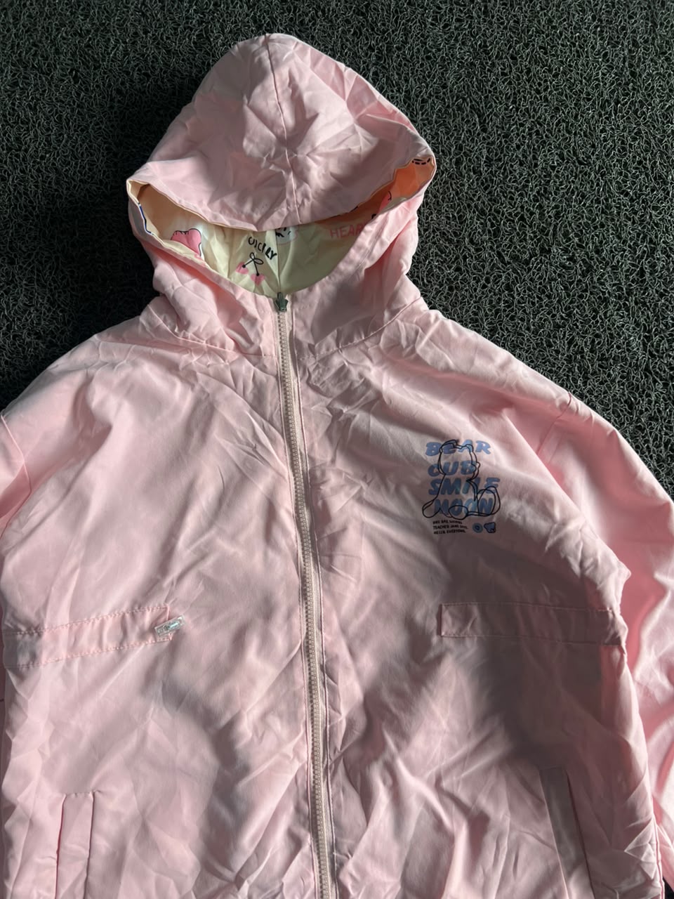 Reversible Pink Hooded Jacket | Double-Sided Printed Windbreaker