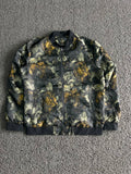 Vintage Black & Gold Abstract Bomber Jacket