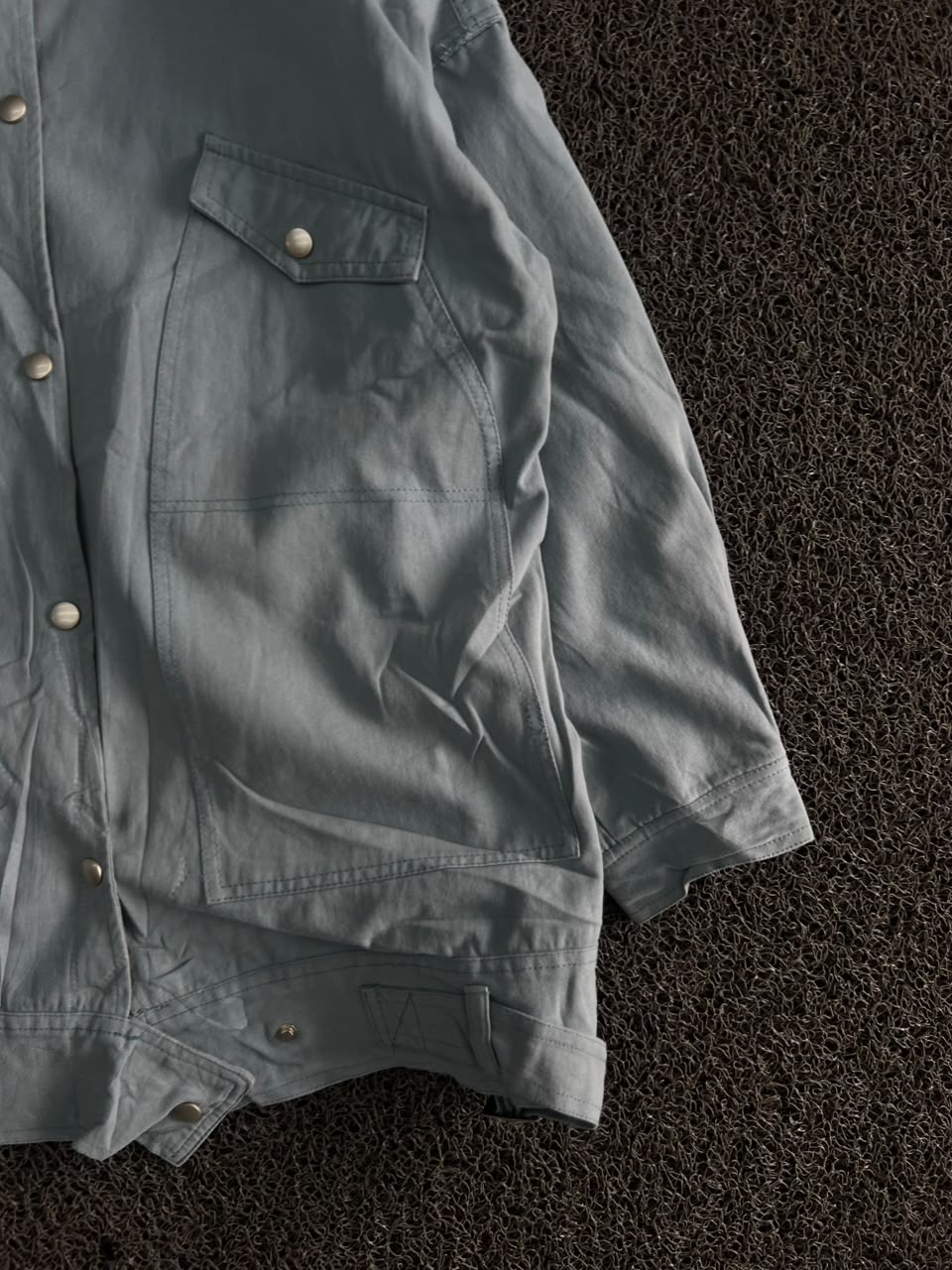 Snap Button Utility Jacket – Minimalist Oversized Casual Outerwear