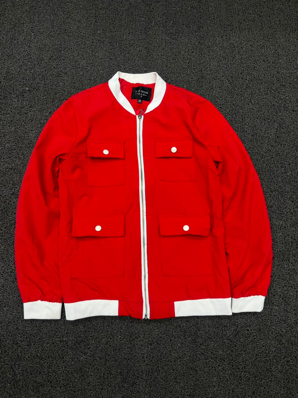 Utility Pocket Zip-Up Bomber Jacket | Casual Lightweight Men's Outerwear
