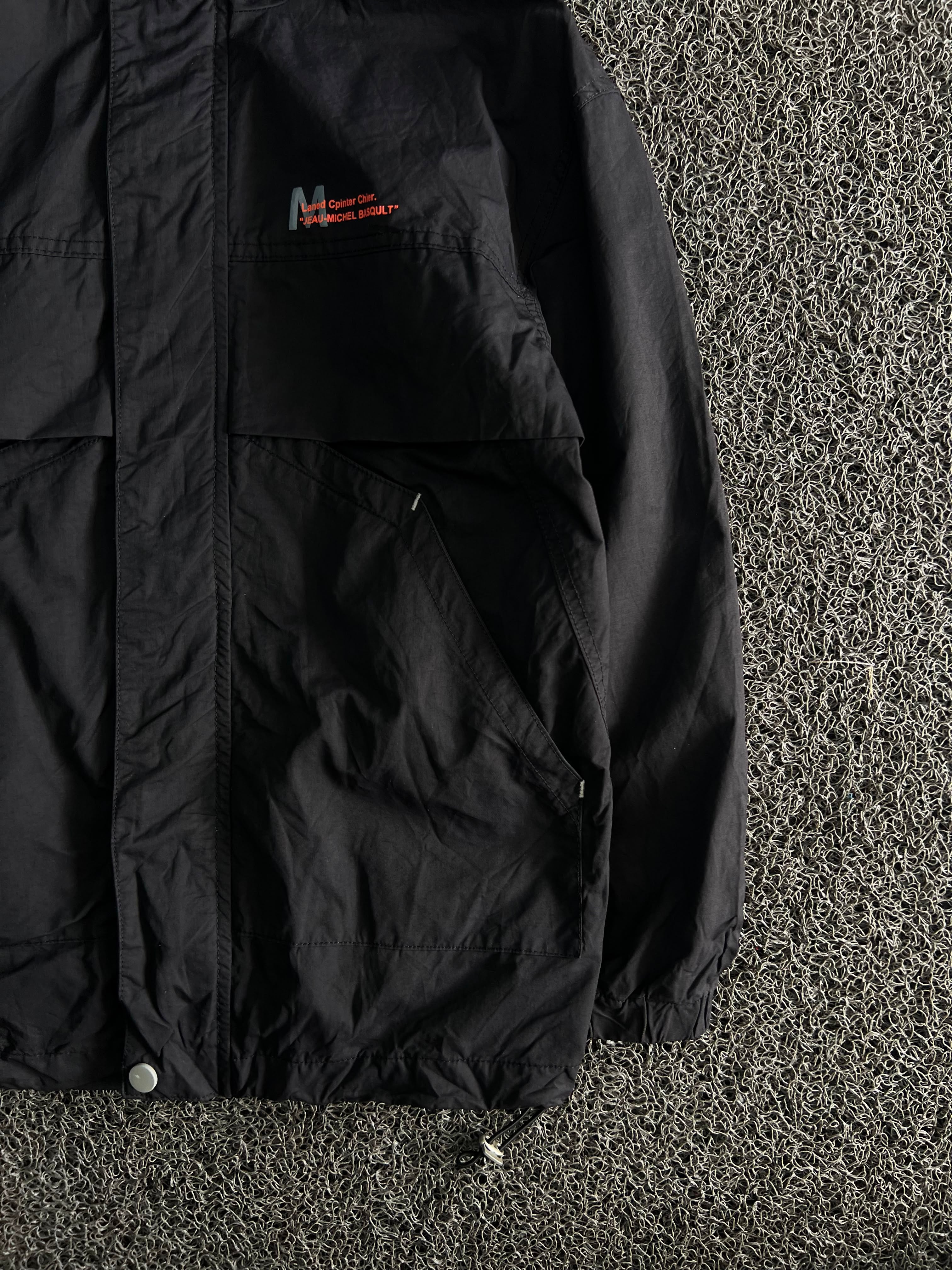 Black Hooded Outdoor Windbreaker Jacket – Lightweight Utility Zip-Up