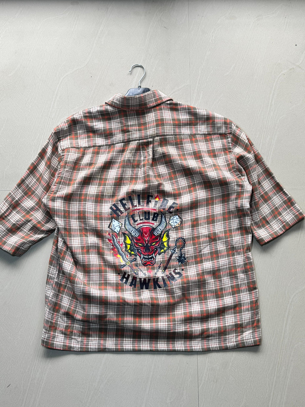 Hellfire Club Hawkins Oversized Boxy Check Shirt