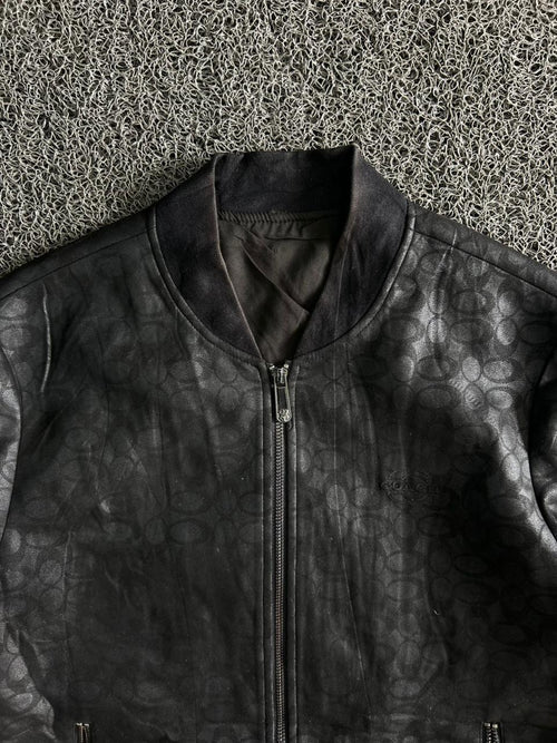 Black Textured Bomber Jacket – Premium Zip-Up Casual Jacket