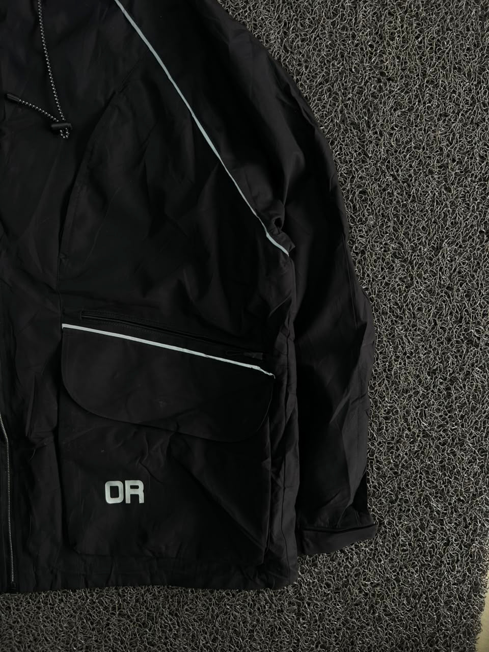 Outdoor Research (OR) Hooded Utility Shell Jacket – Reflective Trim, Multi-Pocket Windbreaker