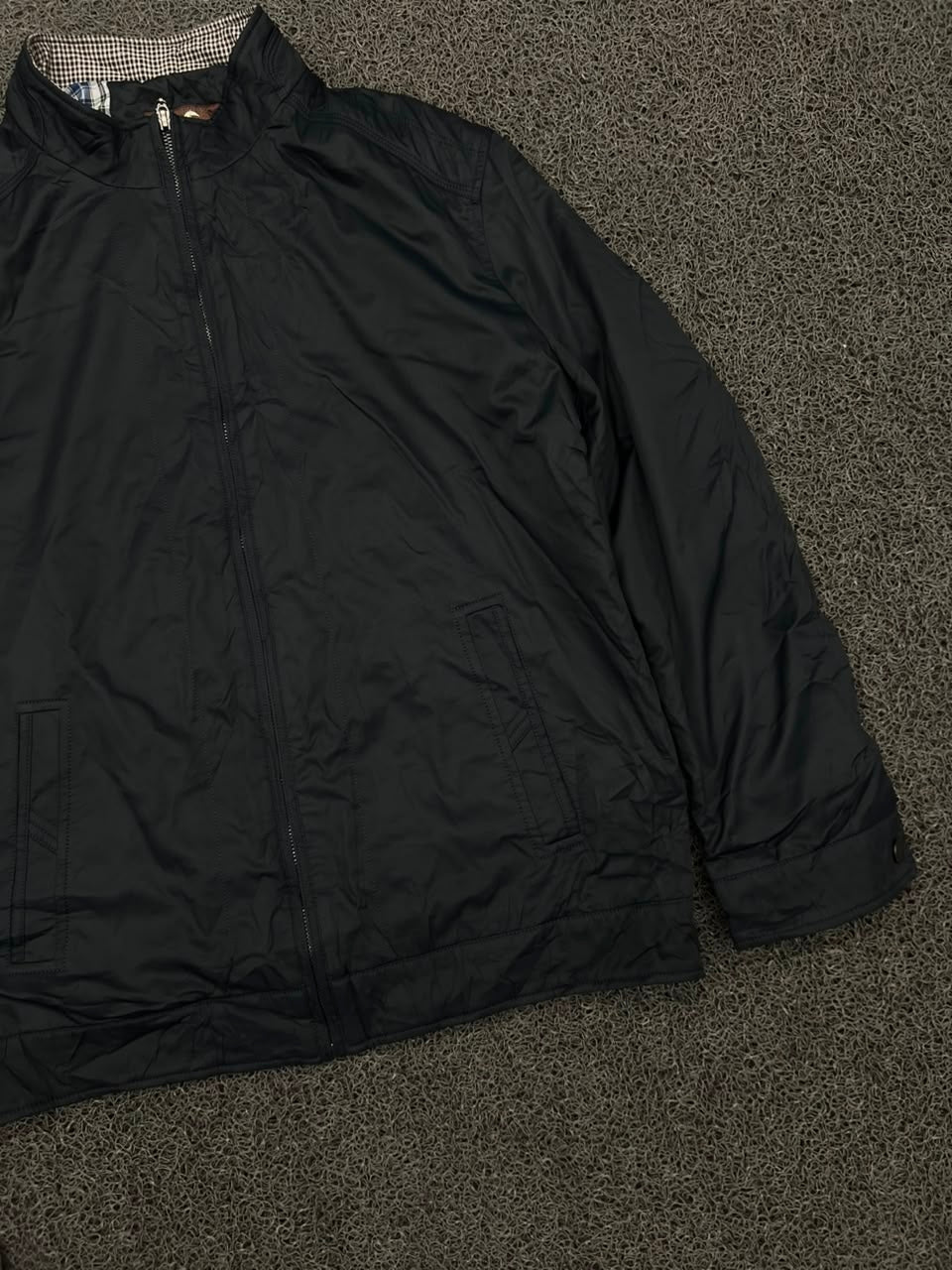Classic Black Full-Zip Windbreaker Jacket