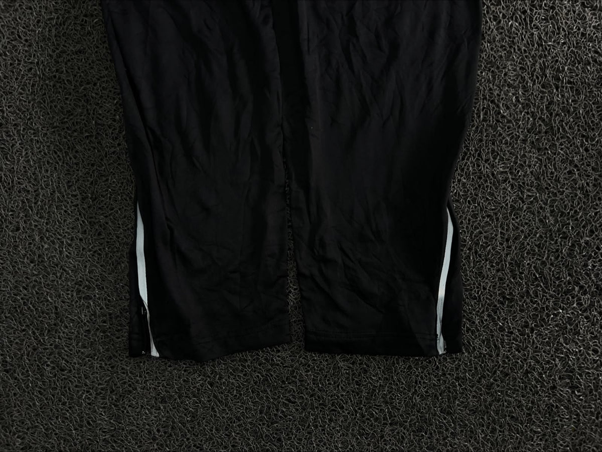 Black Track Pants with White Side Stripes & Logo – Thriftwear