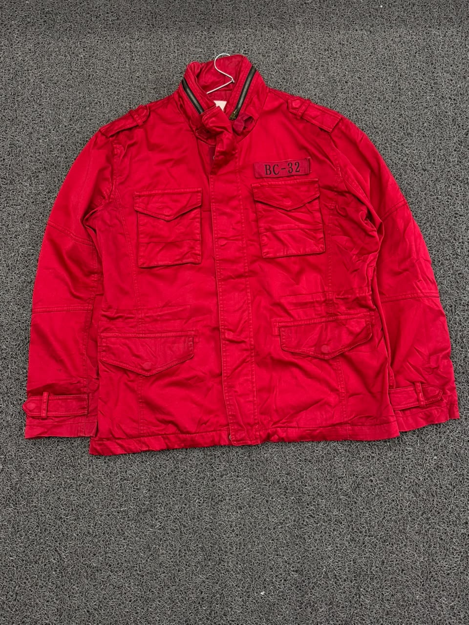 BC-32 Red Utility Field Jacket – Multi-Pocket Military Style