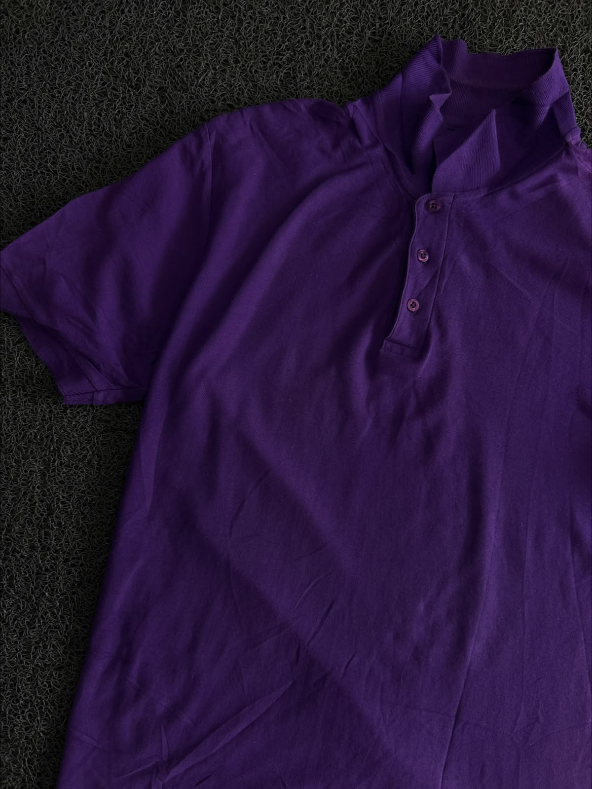 Purple Collar Button-Up T-Shirt