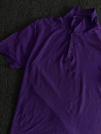 Purple Collar Button-Up T-Shirt