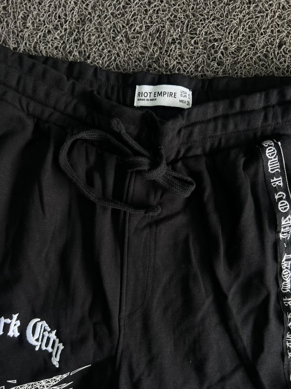 Riot Empire New York City Graphic Shorts –Eagle Print Drawstring Streetwear Shorts