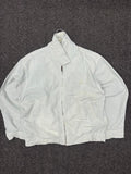 Vintage White Check Zip-Up Bomber Jacket