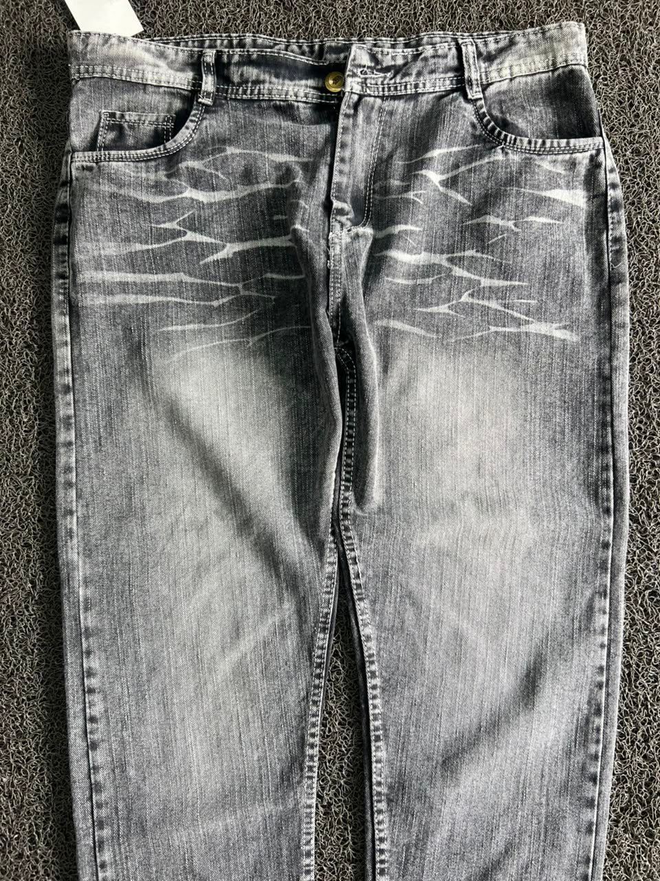 H&M Heavy Denim Washed Grey Straight Fit Jeans