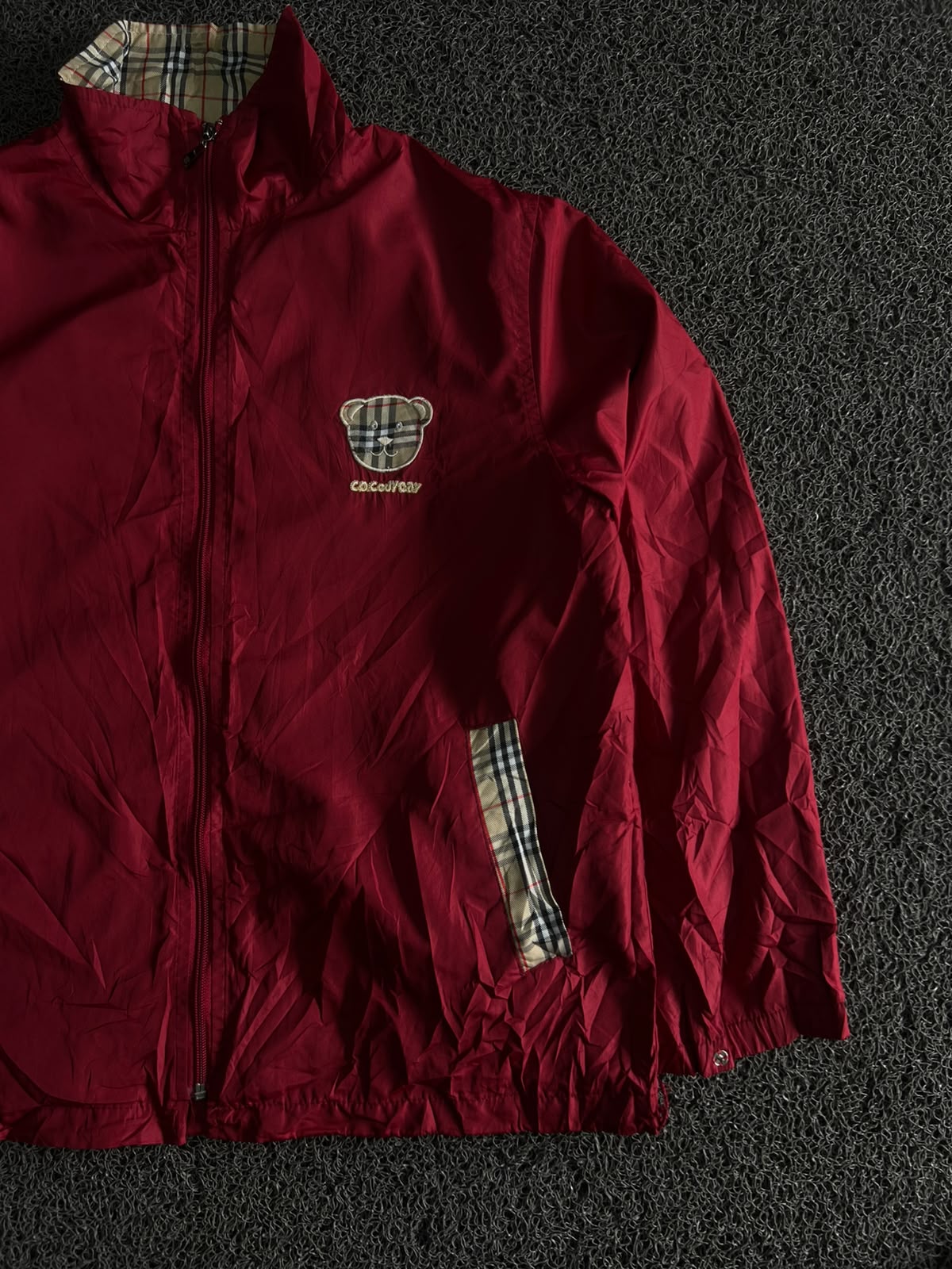 Check-Detail Zip-Up Jacket