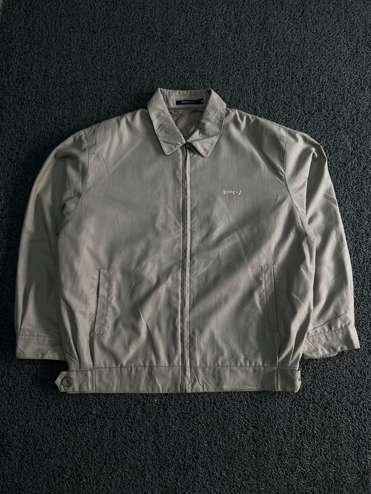 Xiong-Z Light Grey Zip-Up Casual Jacket