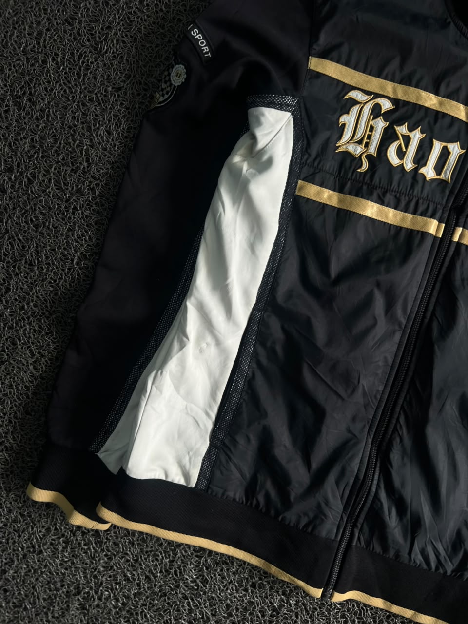 Hao Jian Black & Gold Full Zip Track Jacket