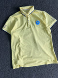 Vintage Yellow Polo Collar T-Shirt | Classic Embroidered Logo Short Sleeve Tee