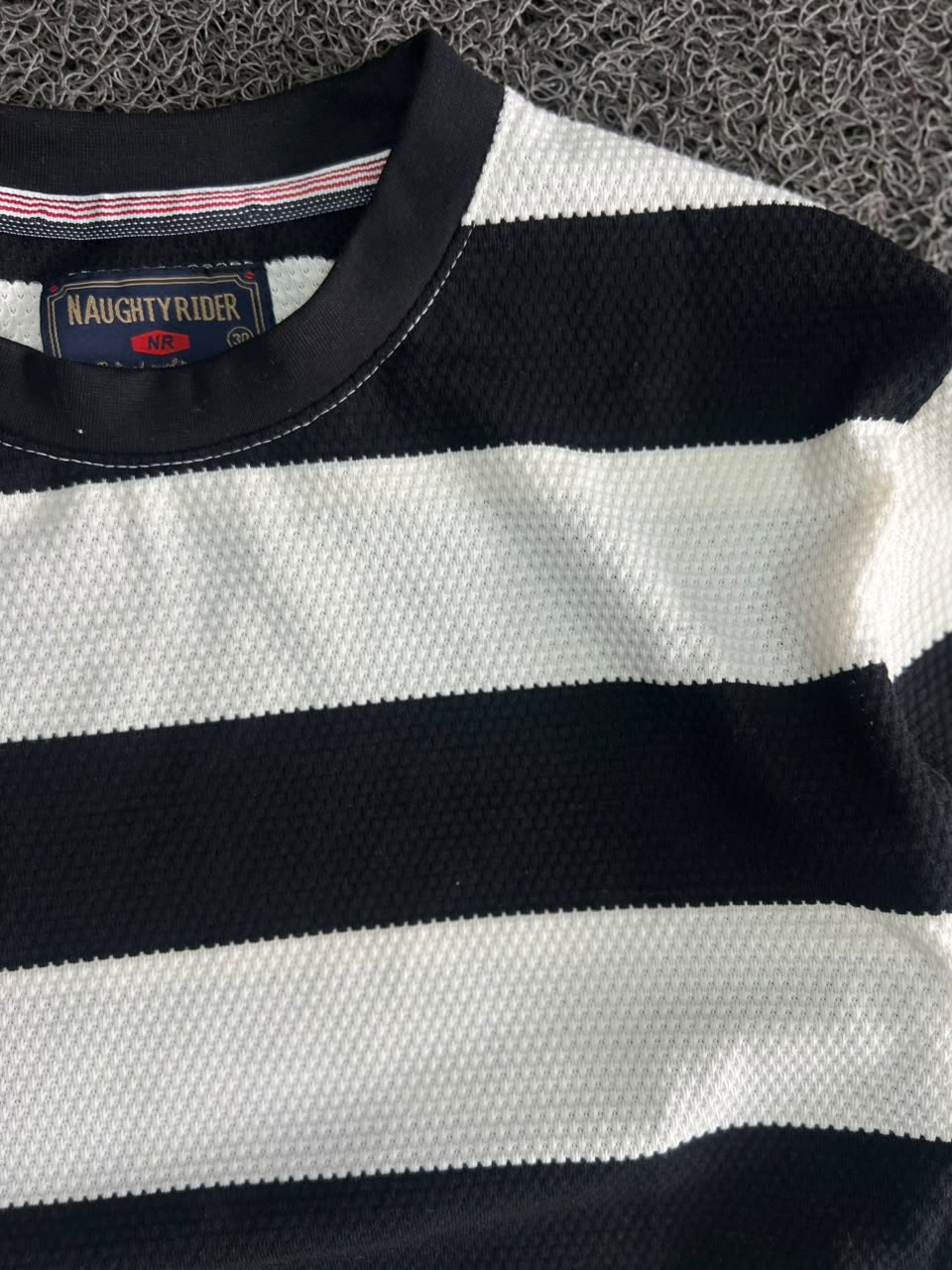 Striped Long Sleeve T-Shirt – Textured Knit