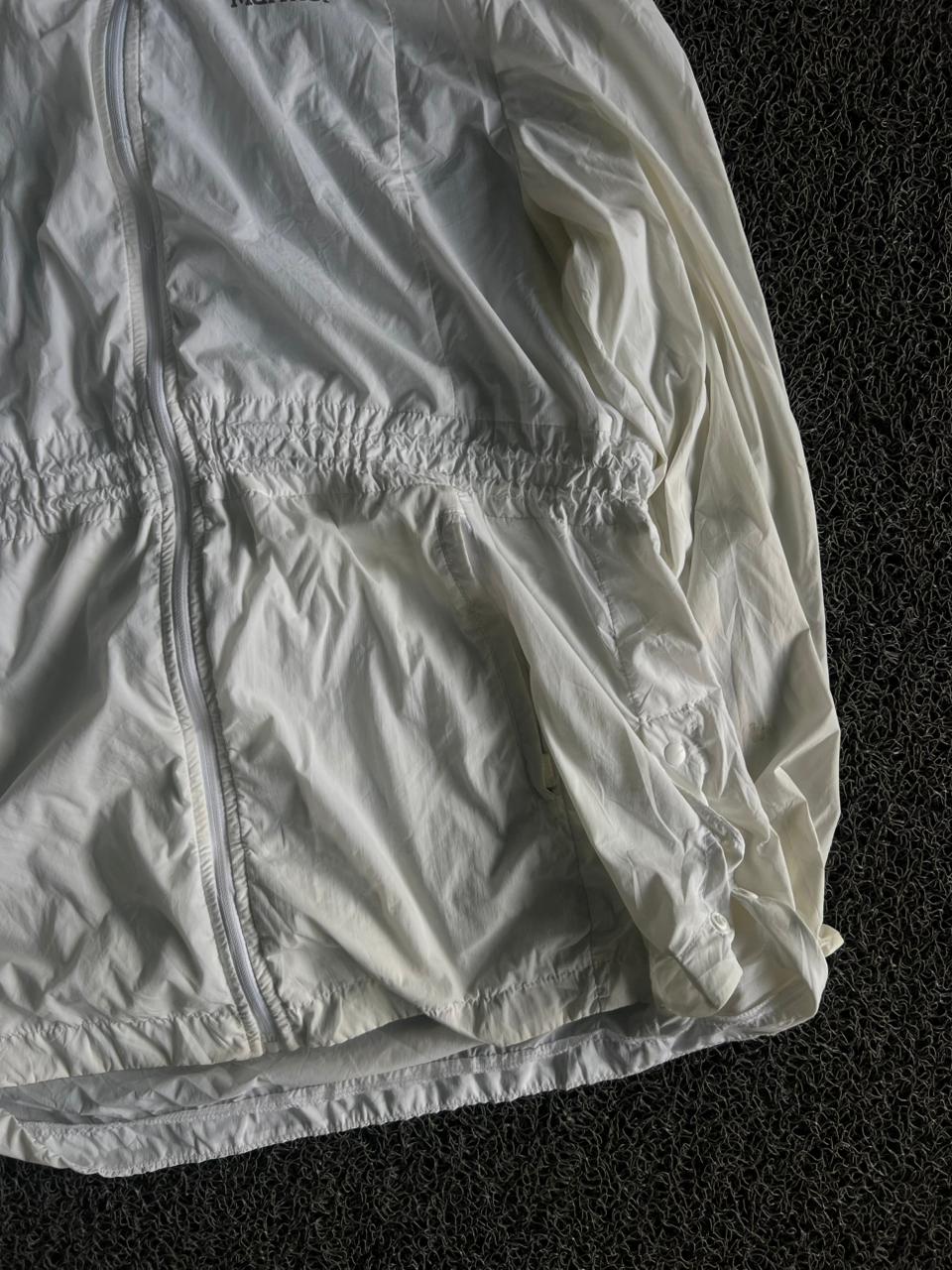Marmot White Lightweight Hooded Windbreaker Jacket
